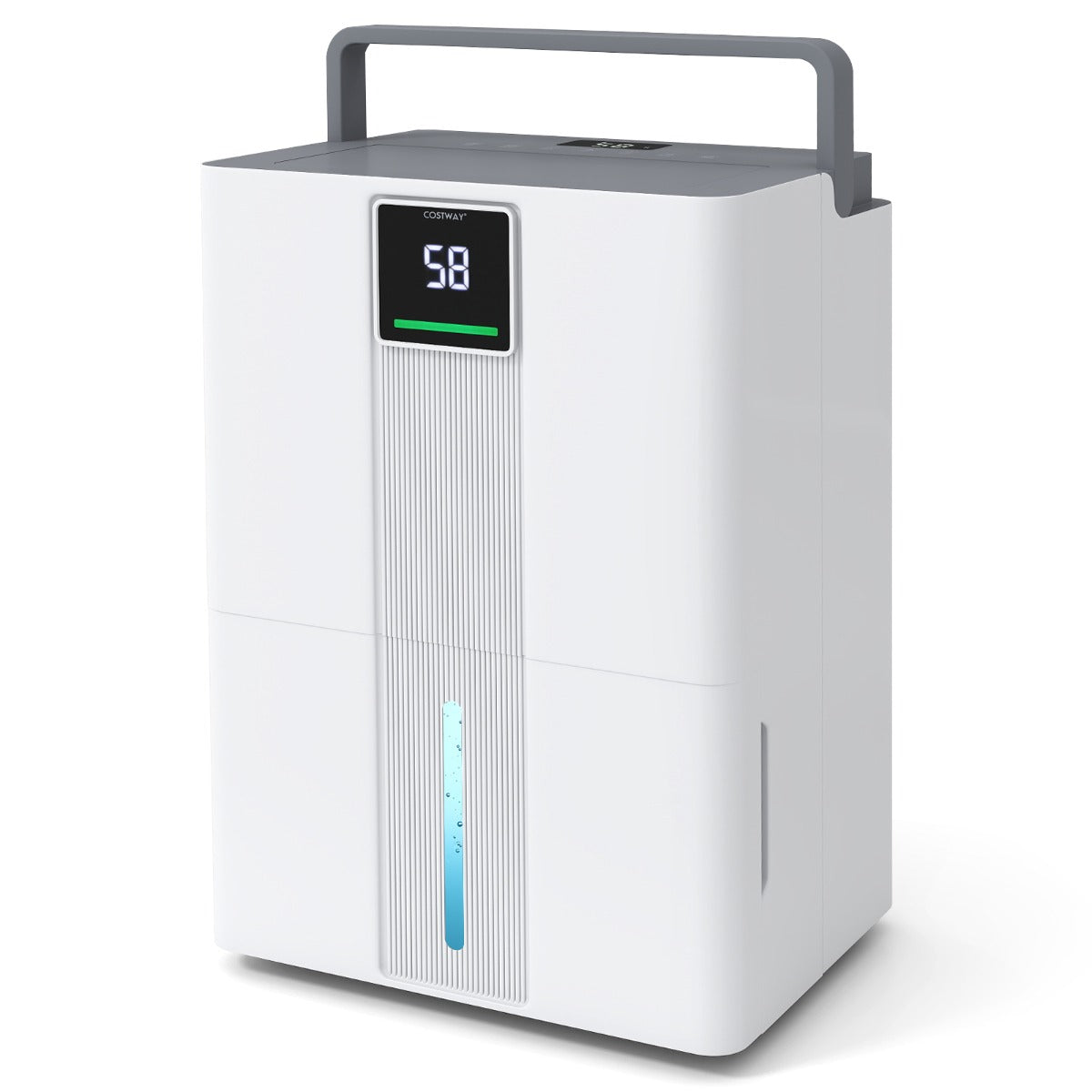 LIVSK Luchtontvochtiger - 3 Modi - 35 L/dag - LED-display - Stille Slaapmodus - Mobiel met Wielen - Wit