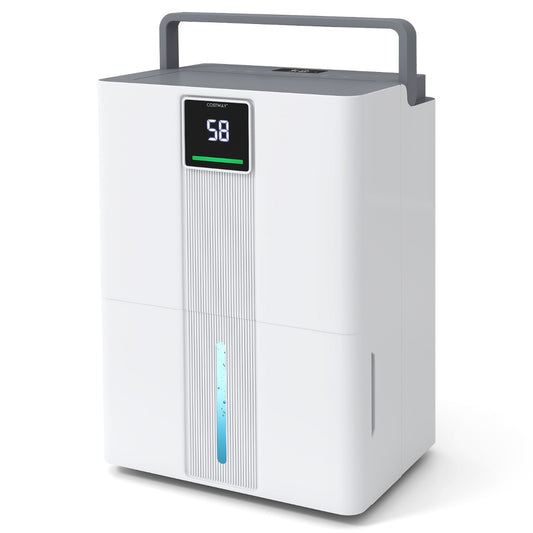 LIVSK Luchtontvochtiger - 3 Modi - 35 L/dag - LED-display - Stille Slaapmodus - Mobiel met Wielen - Wit