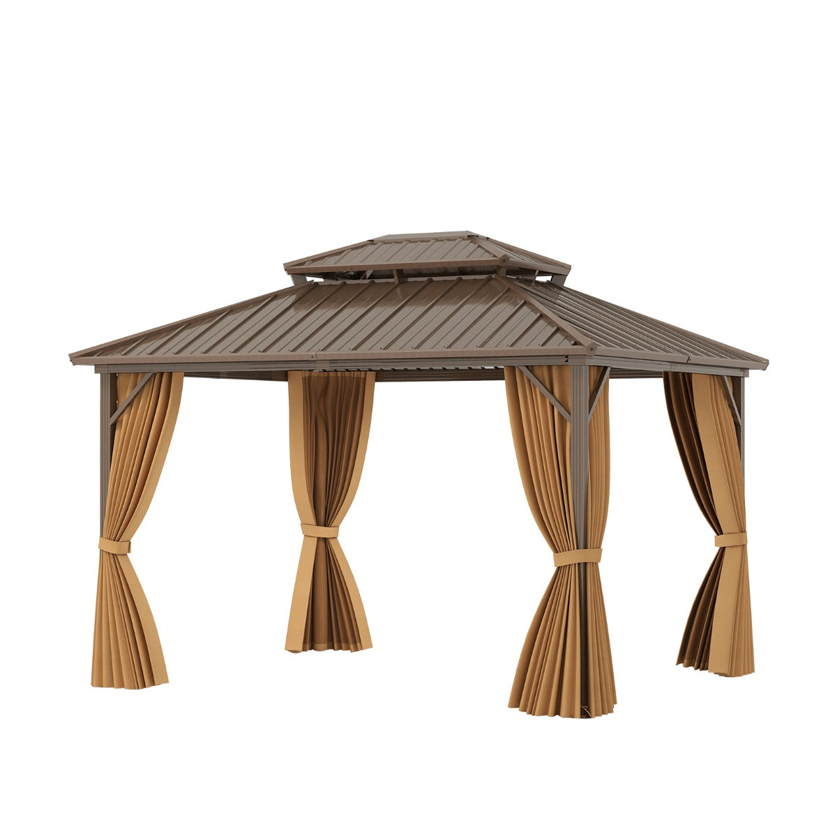 LIVSK Tuinpaviljoen met Dubbelwandig Dak - Robuust Aluminium Frame - Ventilatie - Voor Buitengebruik - 354 x 294 x 284 cm -