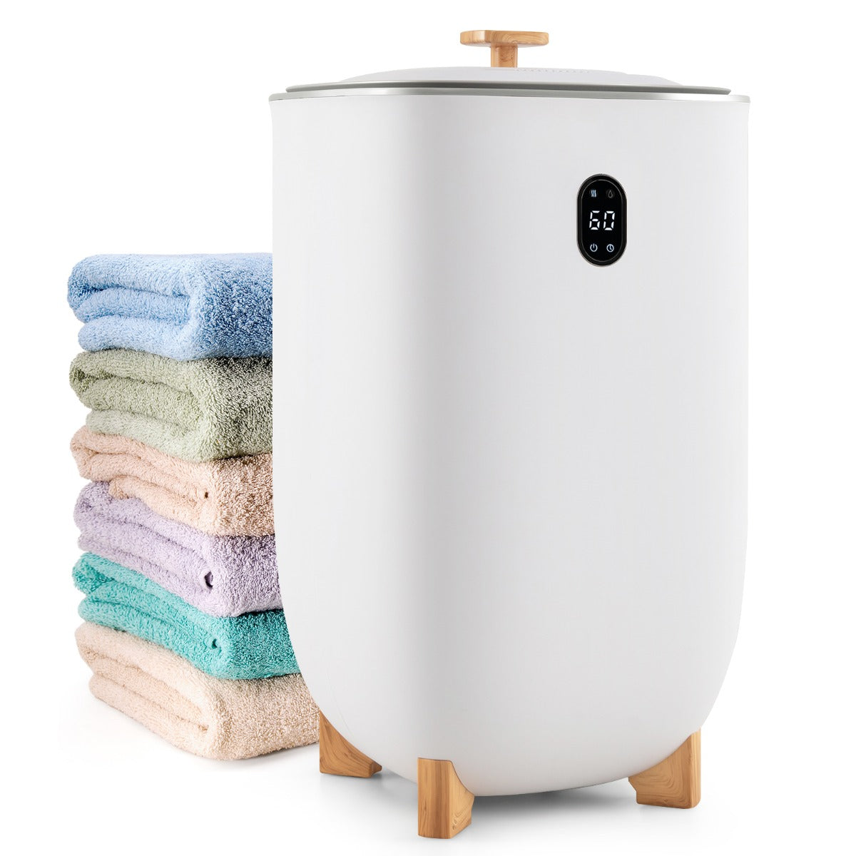 Livsk costway 35l grote handdoekwarmer met timer elektrische handdoekdroger plafondwarmer wit