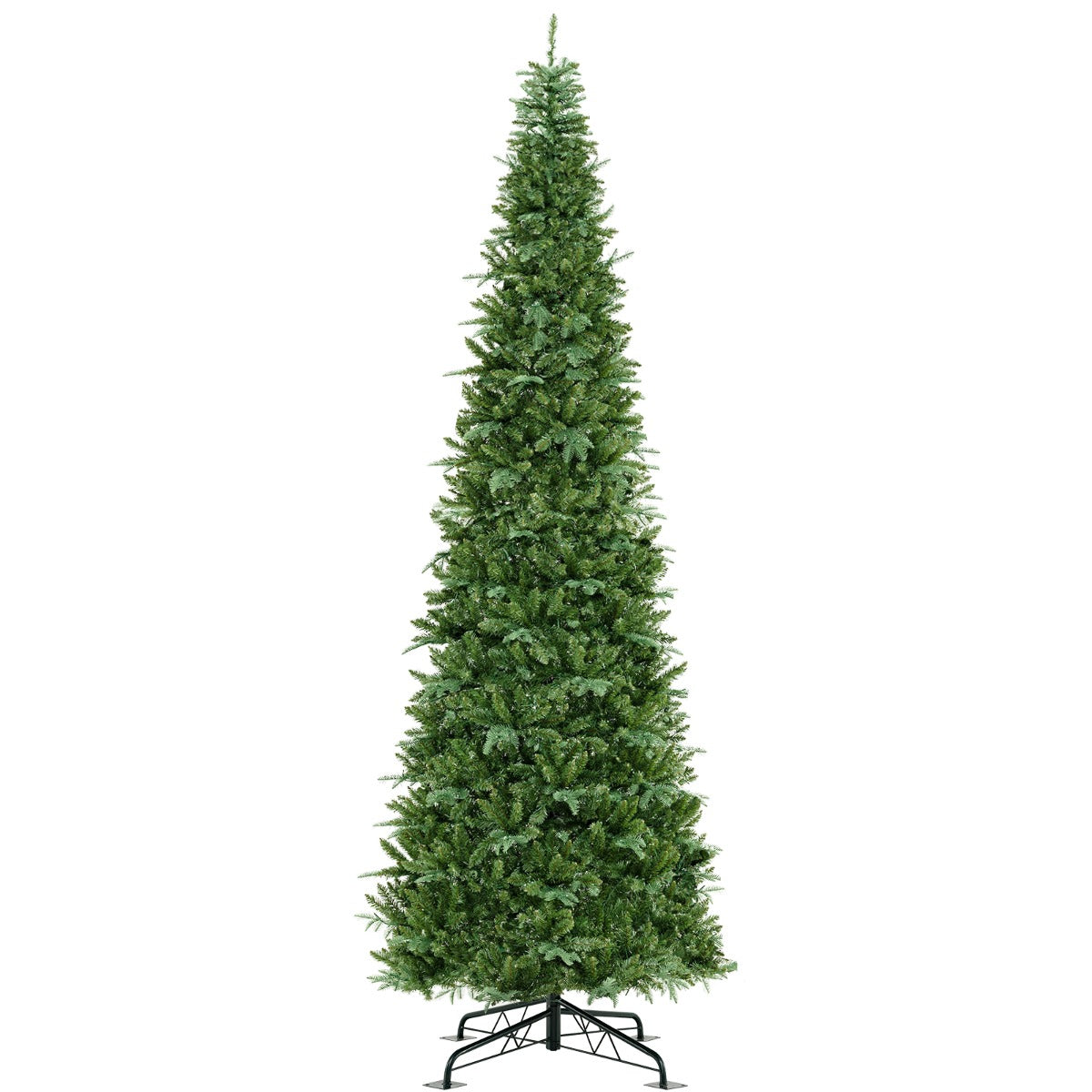 Livsk costway 360 cm hoge kunstkerstboom met verlichting snelle aansluiting kerstversiering voor binnen en buiten groen 1 1