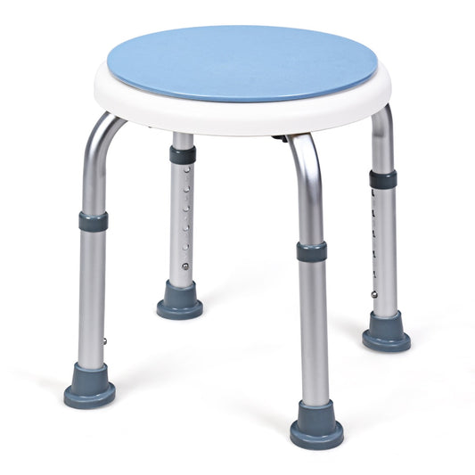 LIVSK 360° Draaibare Douchekruk - Verstelbare Hoogte 37,5-50,5 cm - Stabiele Aluminium Constructie - Draagvermogen 120 kg - Wit &