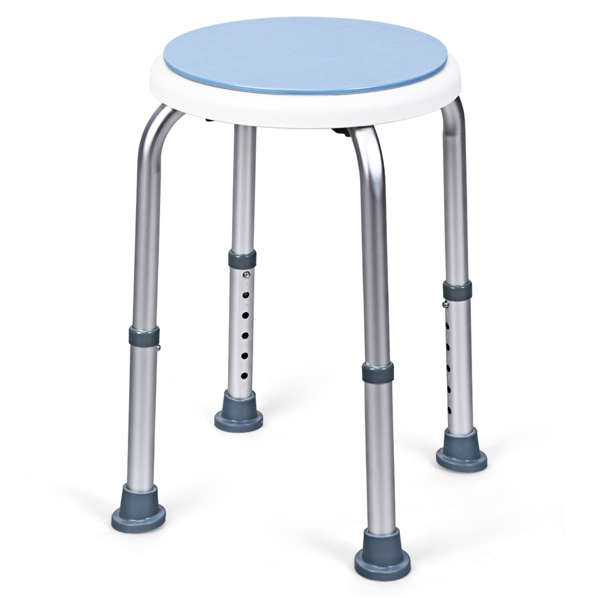 LIVSK 360° Draaibare Douchekruk - Verstelbare Hoogte 37,5-50,5 cm - Stabiele Aluminium Constructie - Draagvermogen 120 kg - Wit &