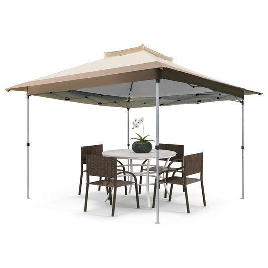 LIVSK Instant Opklapbare Partytent - 360 x 360 cm - Water- en Zonbestendig - Geventileerd - Voor 4-6 Personen - Kaki