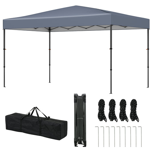 LIVSK Pop-up Paviljoen - Draagbaar met Zilvergecoat Dakzeil - Eenvoudig Opzetten - 365 x 225 x 270 cm - Grijs