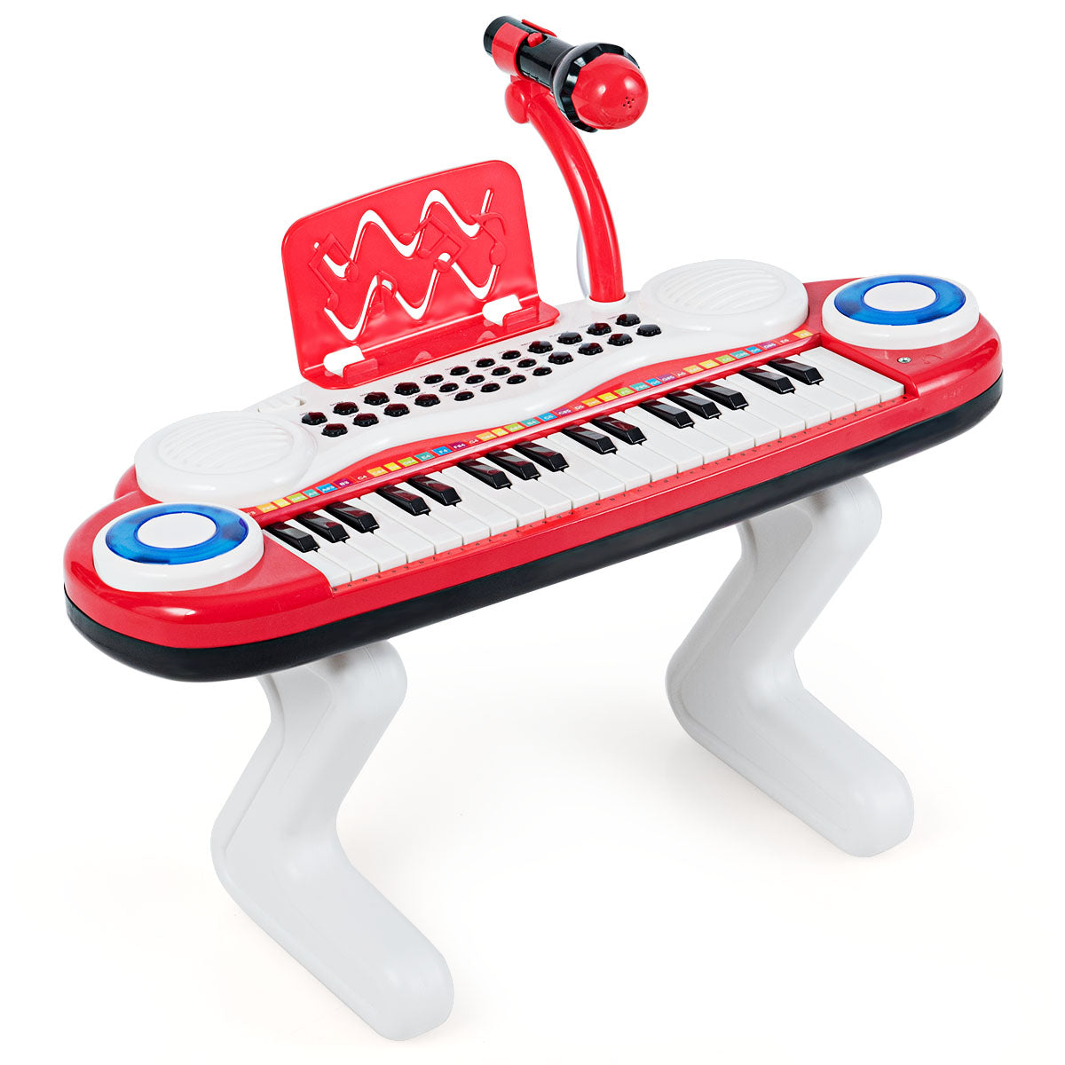 LIVSK Speelgoedpiano met 37 Toetsen - 8 Ritmes en 8 Instrumentgeluiden - Inclusief Microfoon en Opnamefunctie - 48 x 20 x 38 cm -