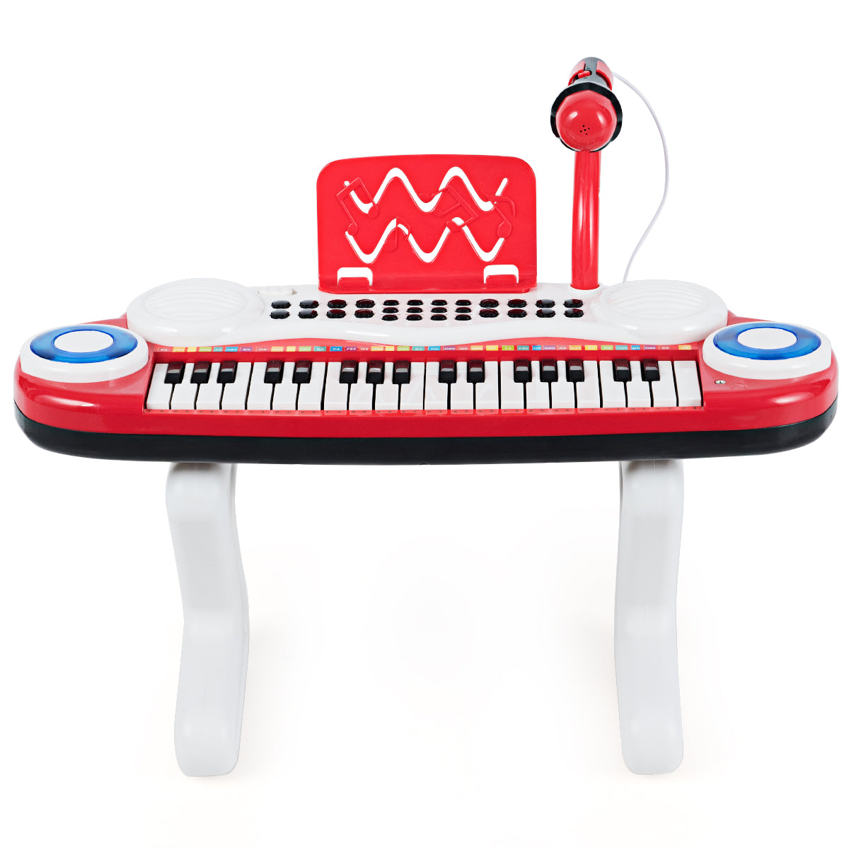 LIVSK Speelgoedpiano met 37 Toetsen - 8 Ritmes en 8 Instrumentgeluiden - Inclusief Microfoon en Opnamefunctie - 48 x 20 x 38 cm -