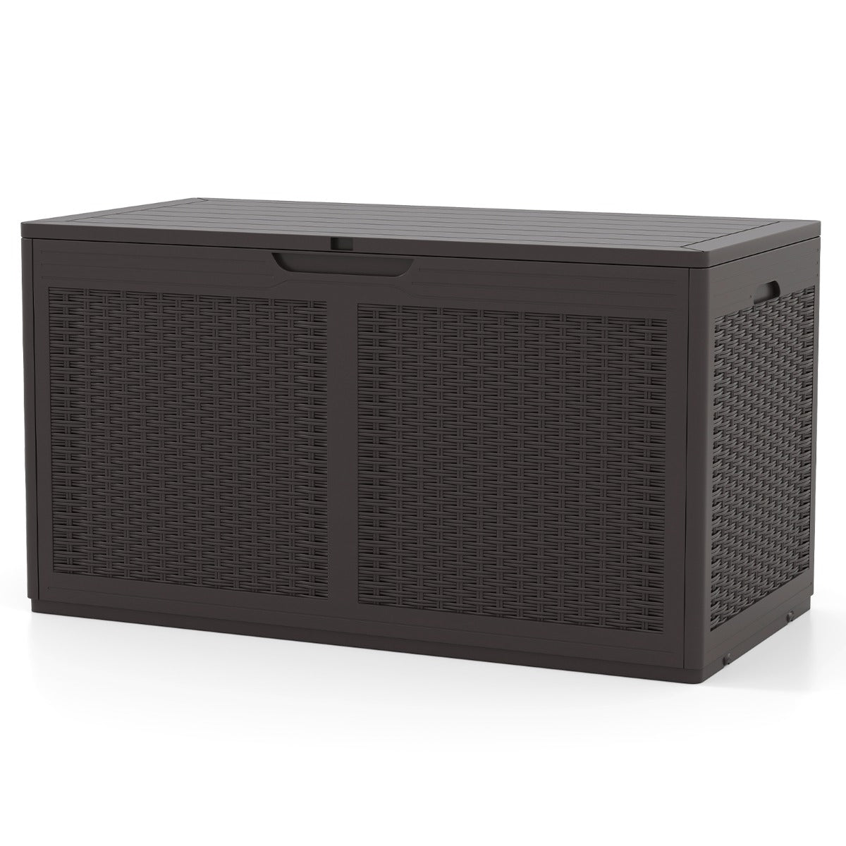 LIVSK Terrasbox op Wielen - 380 Liter Inhoud - Waterdicht en Stevige Bank - Soft-Close Deksel - Tot 200 kg - Bruin