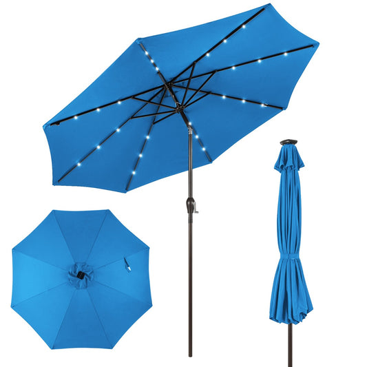 LIVSK Moderne 3M Buitenparasol met LED-verlichting - UV-bescherming - Kantelmechanisme - Eenvoudige montage - Wijnrood