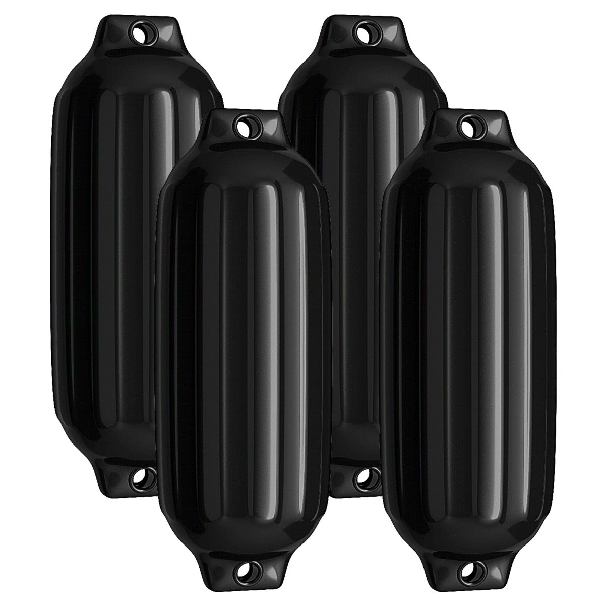 LIVSK Marinefender Set - Schokbestendig en Duurzaam - 4 Delig - PVC - 500 x 140 mm - Voor Zeilboot - Zwart