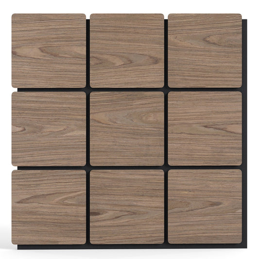 Livsk costway 4 delige set geluidsabsorberende wandpanelen 62 x 62 cm bestaande uit 9 vierkante houten panelen