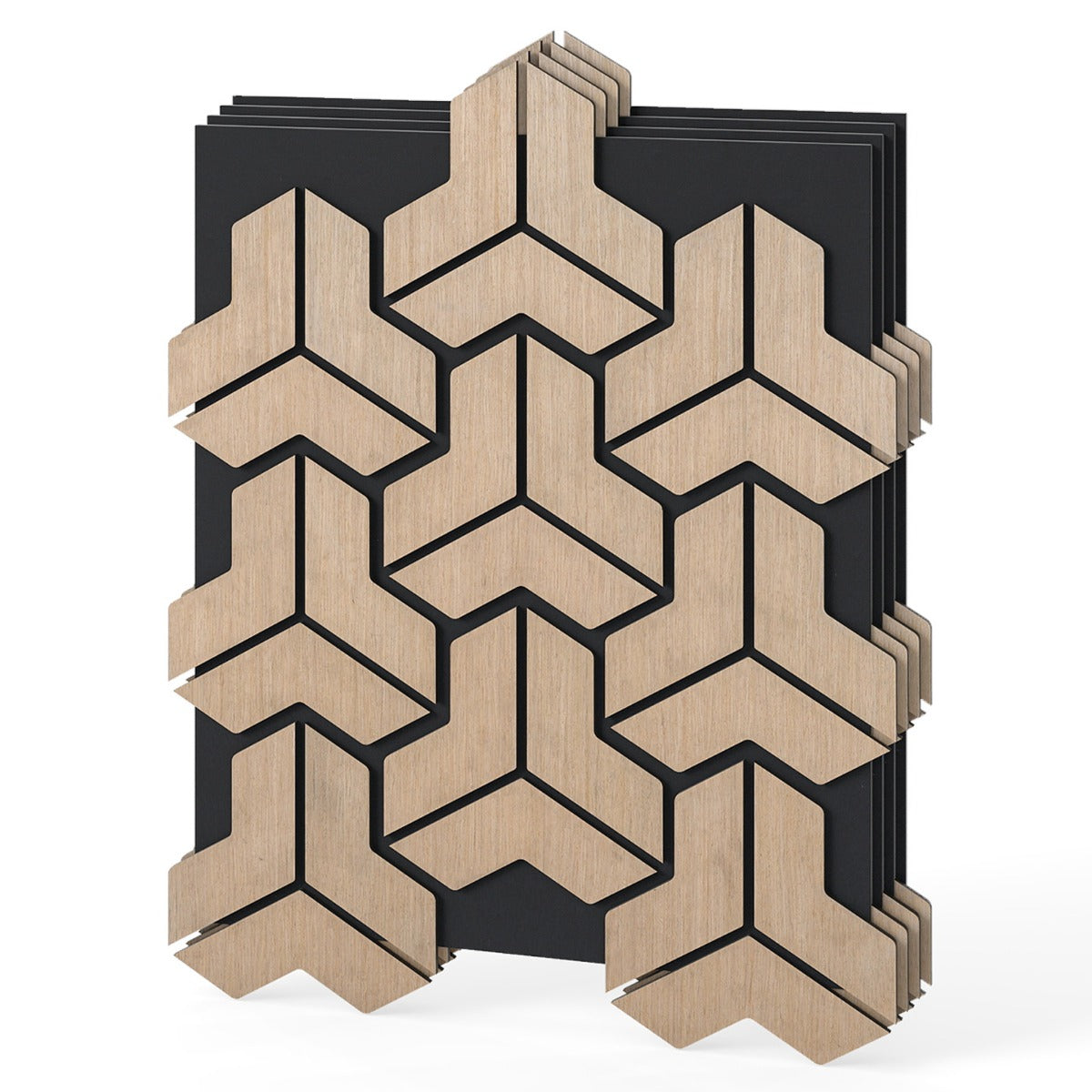 Livsk costway 4 delige set geluidsabsorberende wandpanelen 83 x 65 cm akoestische wandpanelen