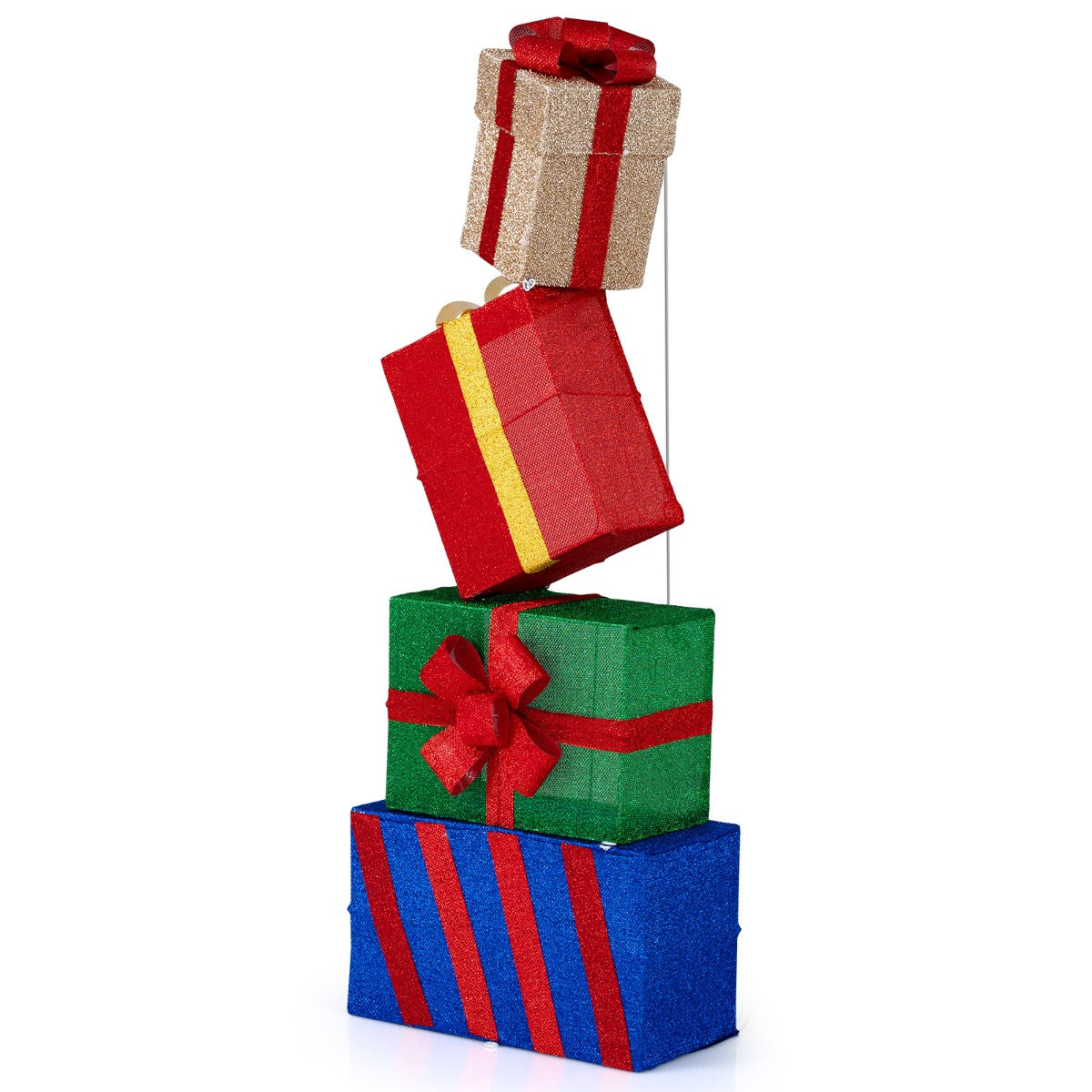 LIVSK Verlichte Cadeauboxenset - 52 Warmwitte LED-lampen - Stapelbaar - Duurzaam - Voor Binnen en Buiten - Multikleur