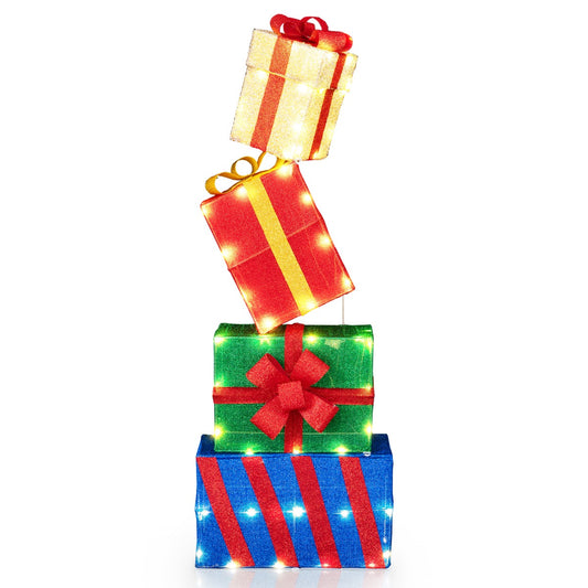 LIVSK Verlichte Cadeauboxenset - 52 Warmwitte LED-lampen - Stapelbaar - Duurzaam - Voor Binnen en Buiten - Multikleur