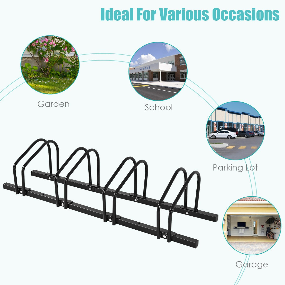 LIVSK Fietsenrek voor Kinderen - Stevig Staal - 4/5/6 Opslagposities - Compact en Lichtgewicht - Eenvoudige Montage - 120 x 32,5