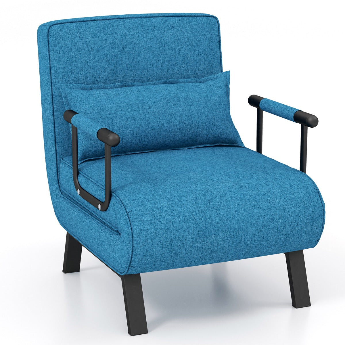 LIVSK Verstelbare Slaapstoel - Inklapbaar 4-in-1 Design - Hoogwaardig Linnen - 79 x 65 x 79 cm - Comfortabel - Blauw