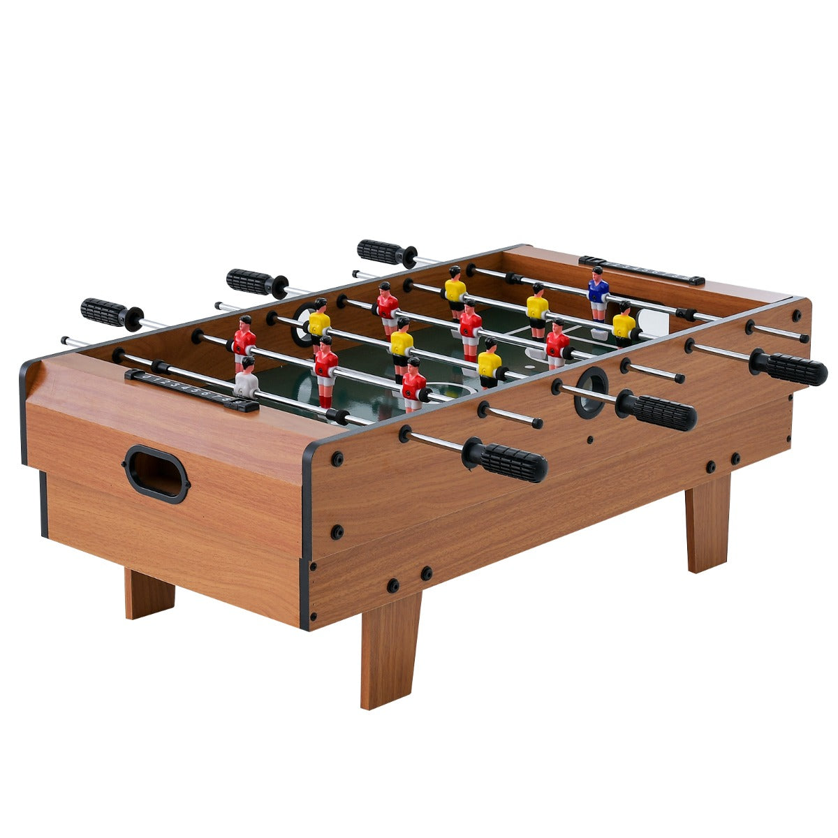 LIVSK 4-in-1 Speltafel - Tafelvoetbal, Biljart, Tafeltennis, Hockey - Inclusief Accessoires - Compact - Natuurlijk