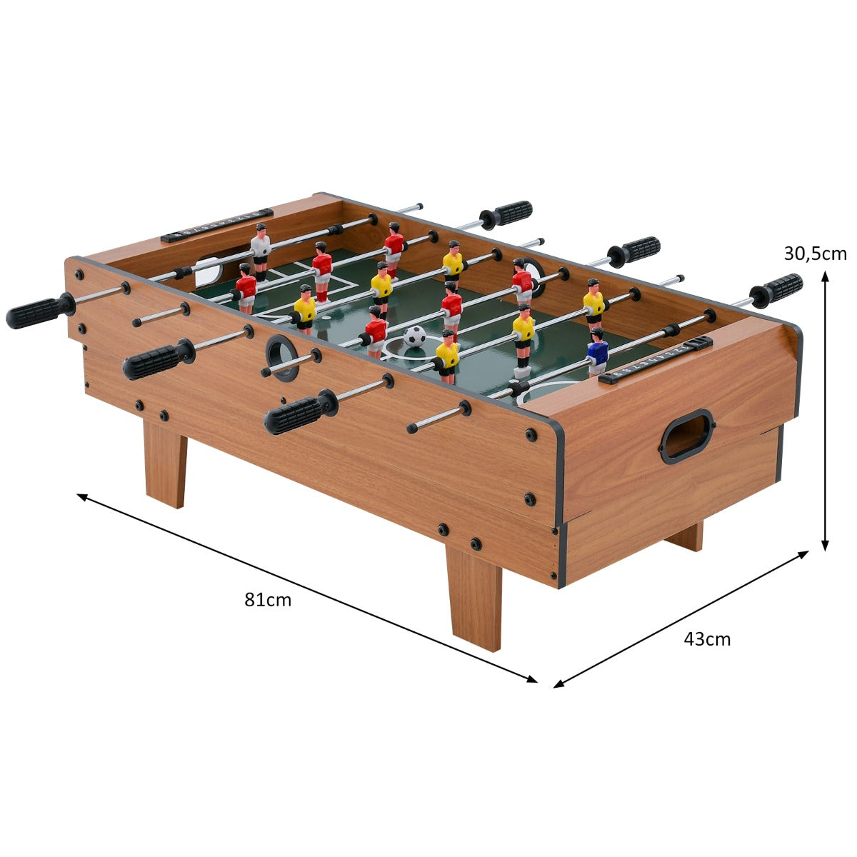 LIVSK 4-in-1 Speltafel - Tafelvoetbal, Biljart, Tafeltennis, Hockey - Inclusief Accessoires - Compact - Natuurlijk