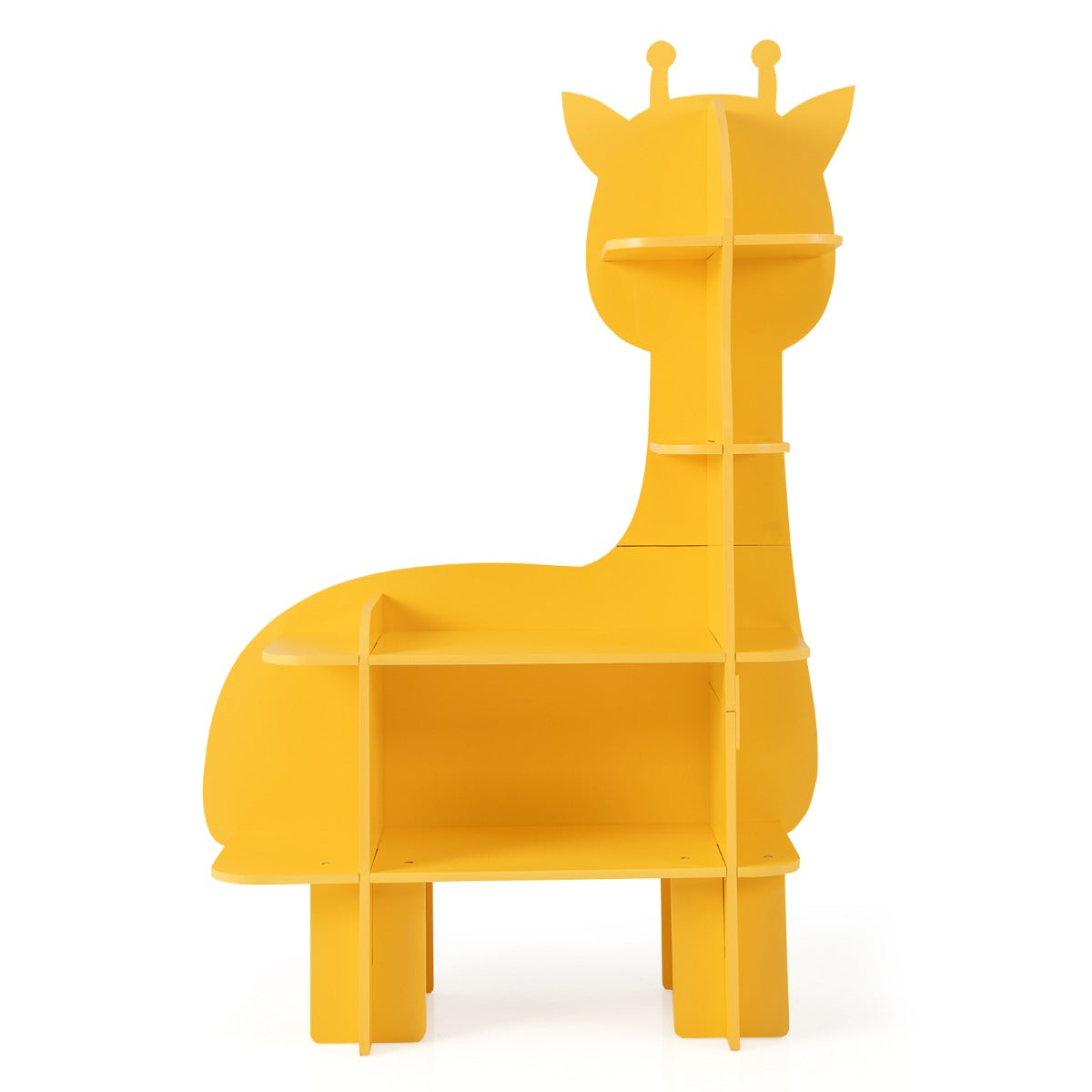 LIVSK Giraffe Boekenplank voor Kinderen - 4 Niveaus met Anti-Kantelbeveiliging - Kindvriendelijke Hoogte - Geel