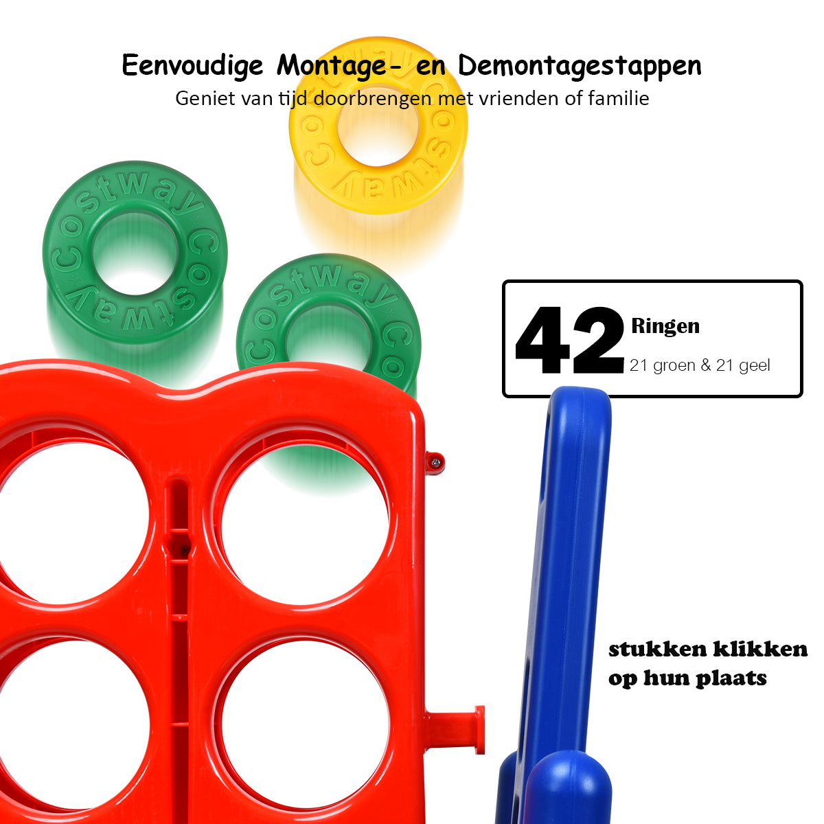 LIVSK Gigantische 4-op-een-rij Set - Interactief Spel voor Kinderen - Duurzaam en Lichtgewicht - Verstelbare Hoogte - 120 x 42 x