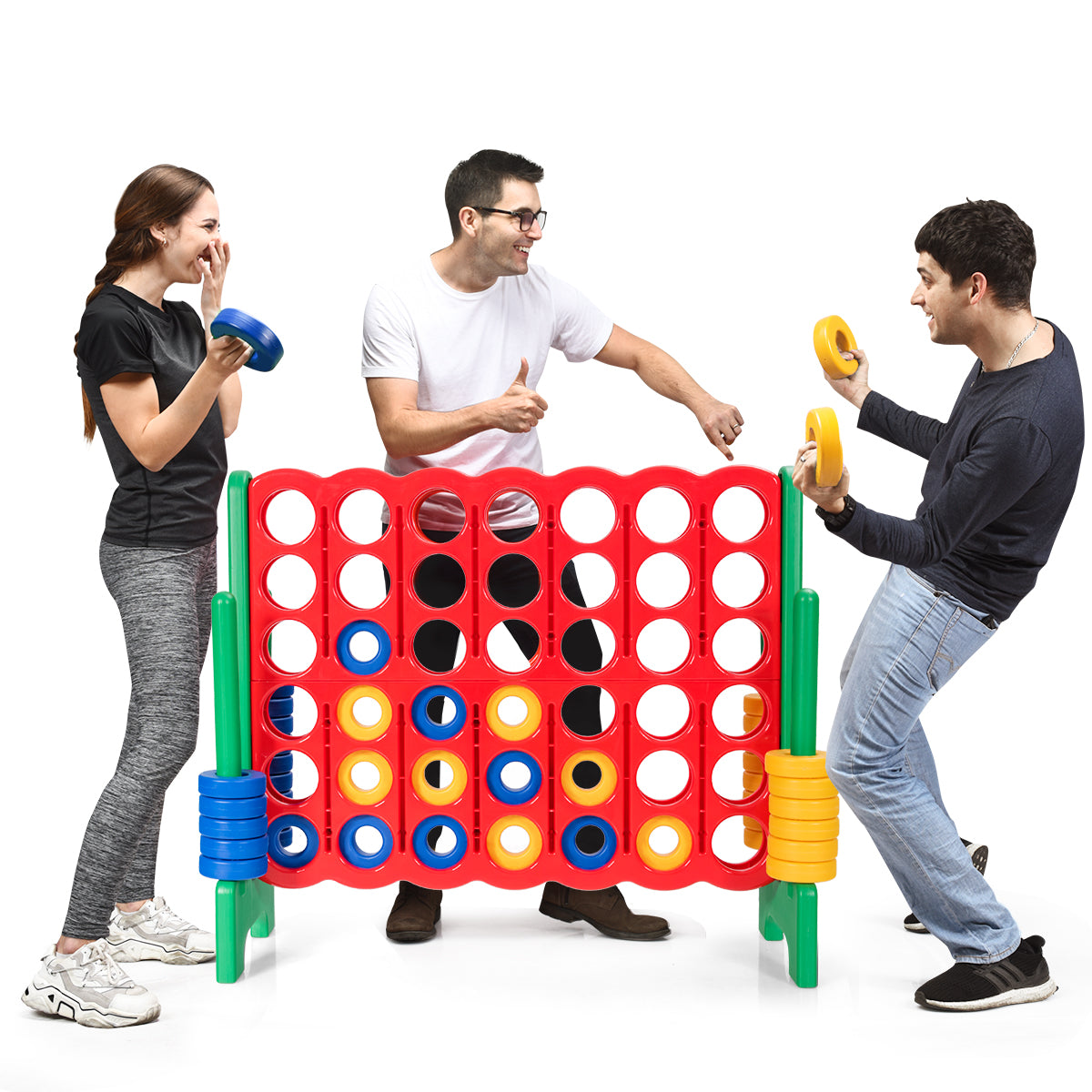 LIVSK Match 4-spelset - Voor Binnen en Buiten - Duurzaam en Lichtgewicht - 120 x 42 x 104 cm - Rood, Blauw, Geel, Groen