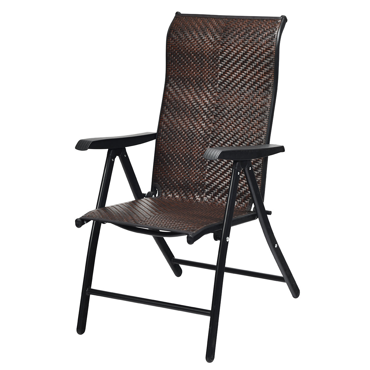 Livsk costway 4 rotan vouwstoelen voor de patio draagbare buiten kampeerstoelen bruin 1 1