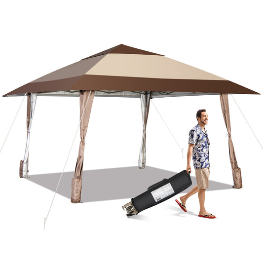 LIVSK Opvouwbaar Vouwpaviljoen - 4 x 4 meter voor 8-10 personen - UV-bescherming 50+ - Eenvoudig op te zetten - Zilver