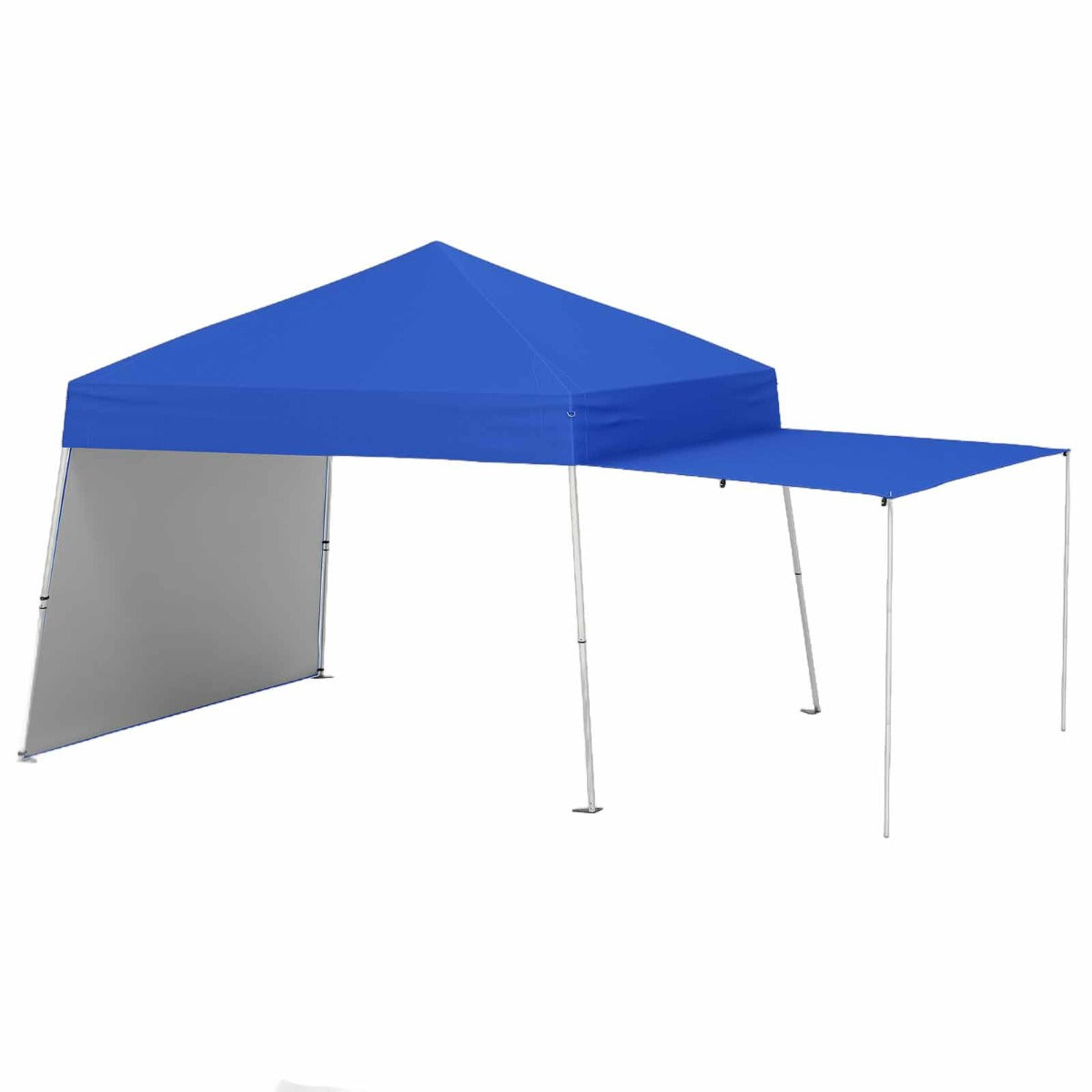 LIVSK Pop-up Paviljoen Tent met Zijwanden - Ruim Schaduwgebied 302 x 280 x 254/264 cm - Eenvoudig Opzetten - Wit / Blauw