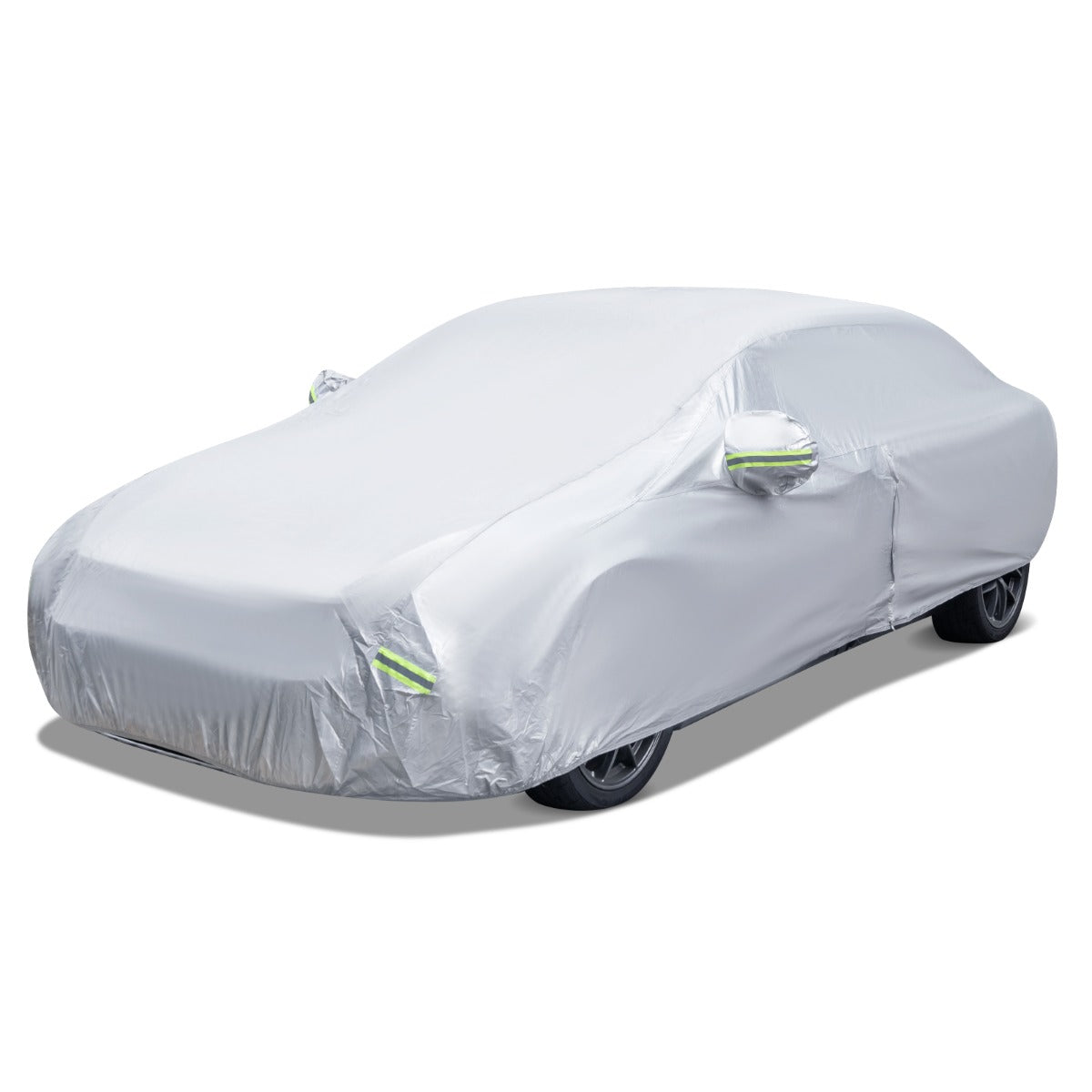 LIVSK Autohoes - 3-laagse Bescherming - UV-, Regen- en Sneeuwbestendig - Reflecterende Strips - Eenvoudige Installatie - Zilver