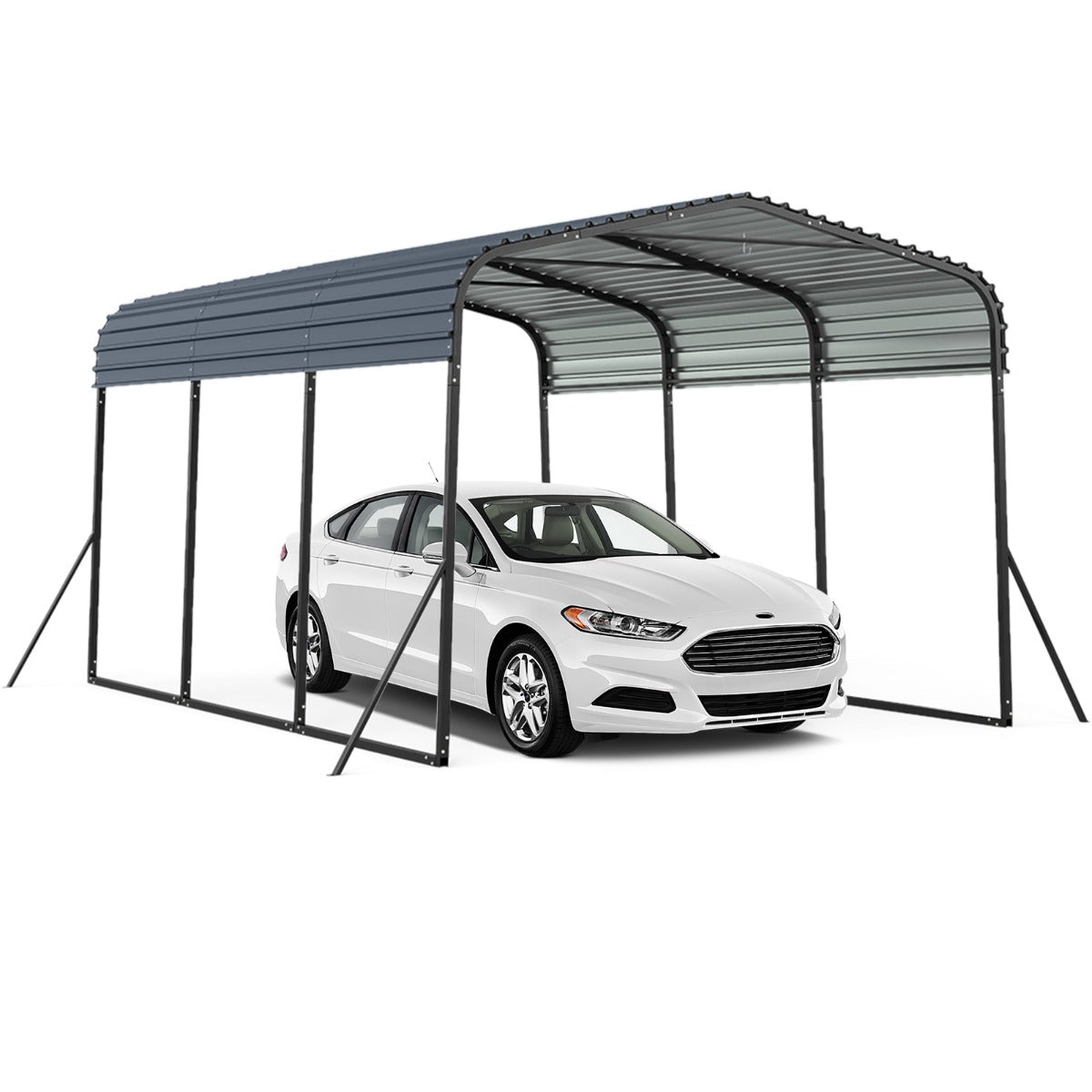LIVSK Hardtop Carport - 440 x 300 cm - Robuuste Bescherming - Waterdicht - Stabiele Verankering - Tot 120 kg Sneeuwlast - Zwart