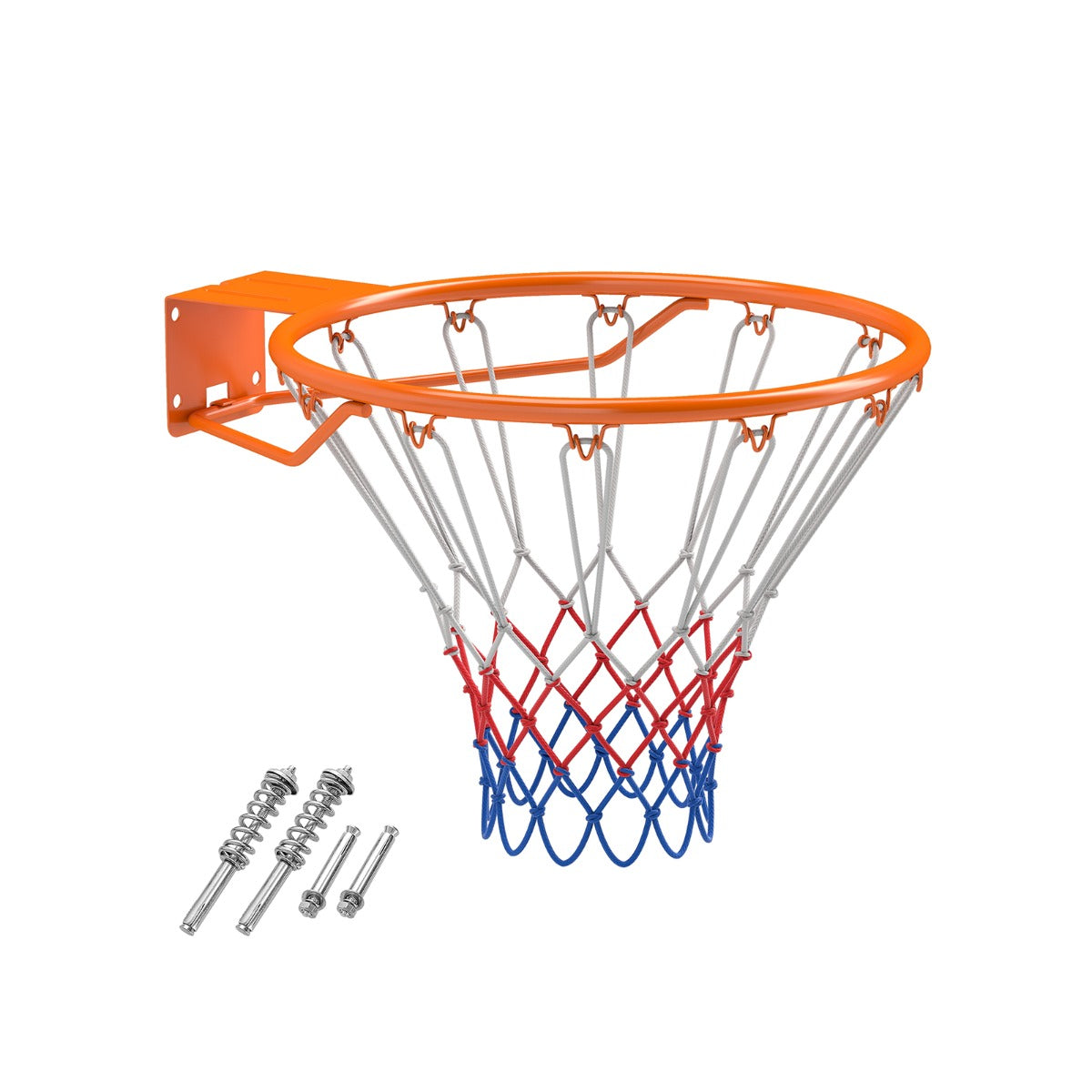 Livsk costway 45 cm basketbalring met net voor alle seizoenen aan de muur bevestigde basketbalstandaard met dubbele veren 2