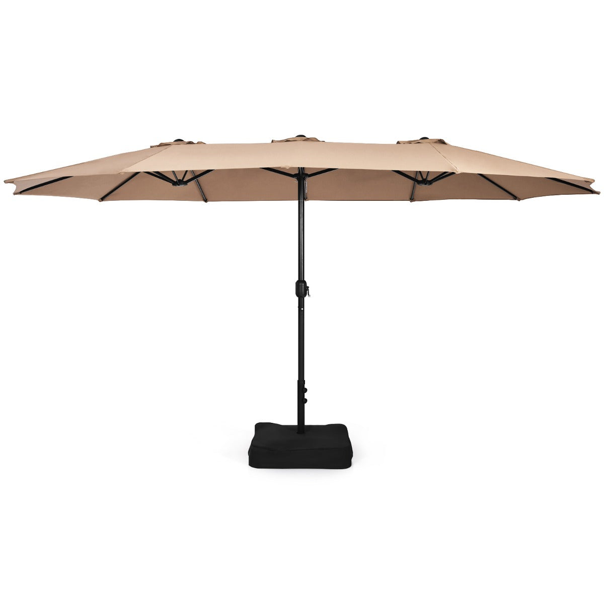 LIVSK Dubbelzijdige Parasol met Standaard - Royaal Schaduwoppervlak 451,5 cm - Metalen Frame - Gebruiksvriendelijk -