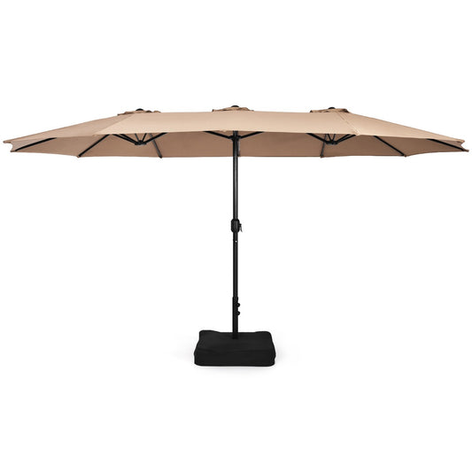 LIVSK Dubbelzijdige Parasol met Standaard - Royaal Schaduwoppervlak 451,5 cm - Metalen Frame - Gebruiksvriendelijk -