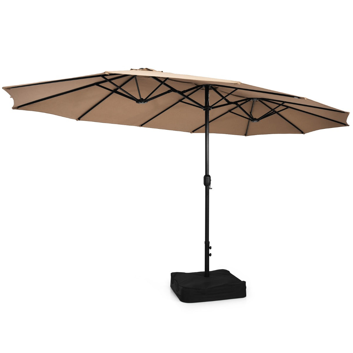 LIVSK Dubbelzijdige Parasol met Standaard - Royaal Schaduwoppervlak 451,5 cm - Metalen Frame - Gebruiksvriendelijk -