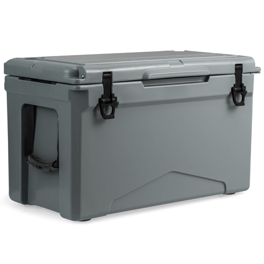 LIVSK Geïsoleerde Koelbox - Rotomoulded - 47L Capaciteit - Bekerhouders en Flesopener - 5-7 Dagen Koel - Grijs