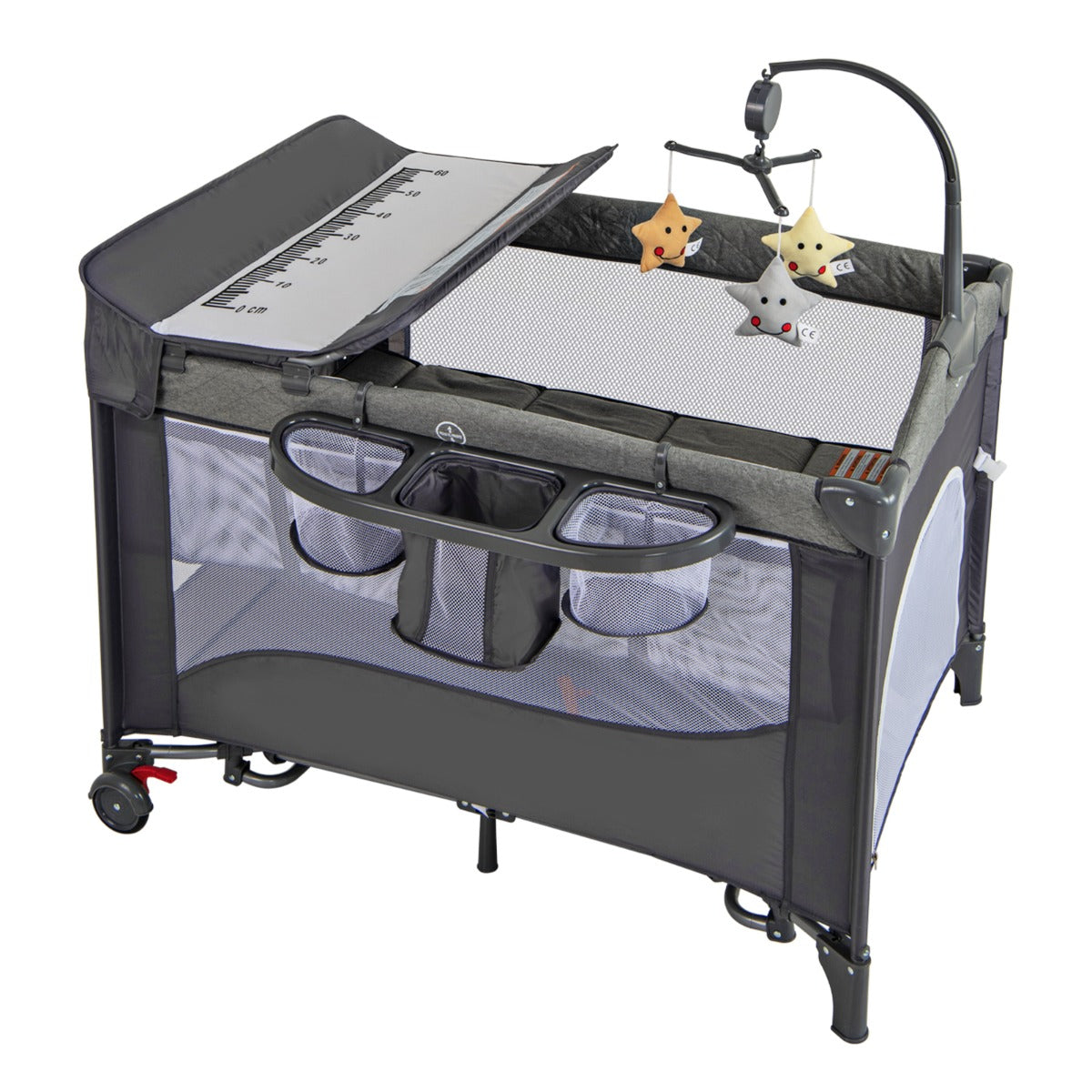 LIVSK 5-in-1 Multifunctionele Babywieg - Veiligheidsriem - Speelboog met Speeldoos - Eenvoudige Montage - Voor 0-9 maanden -