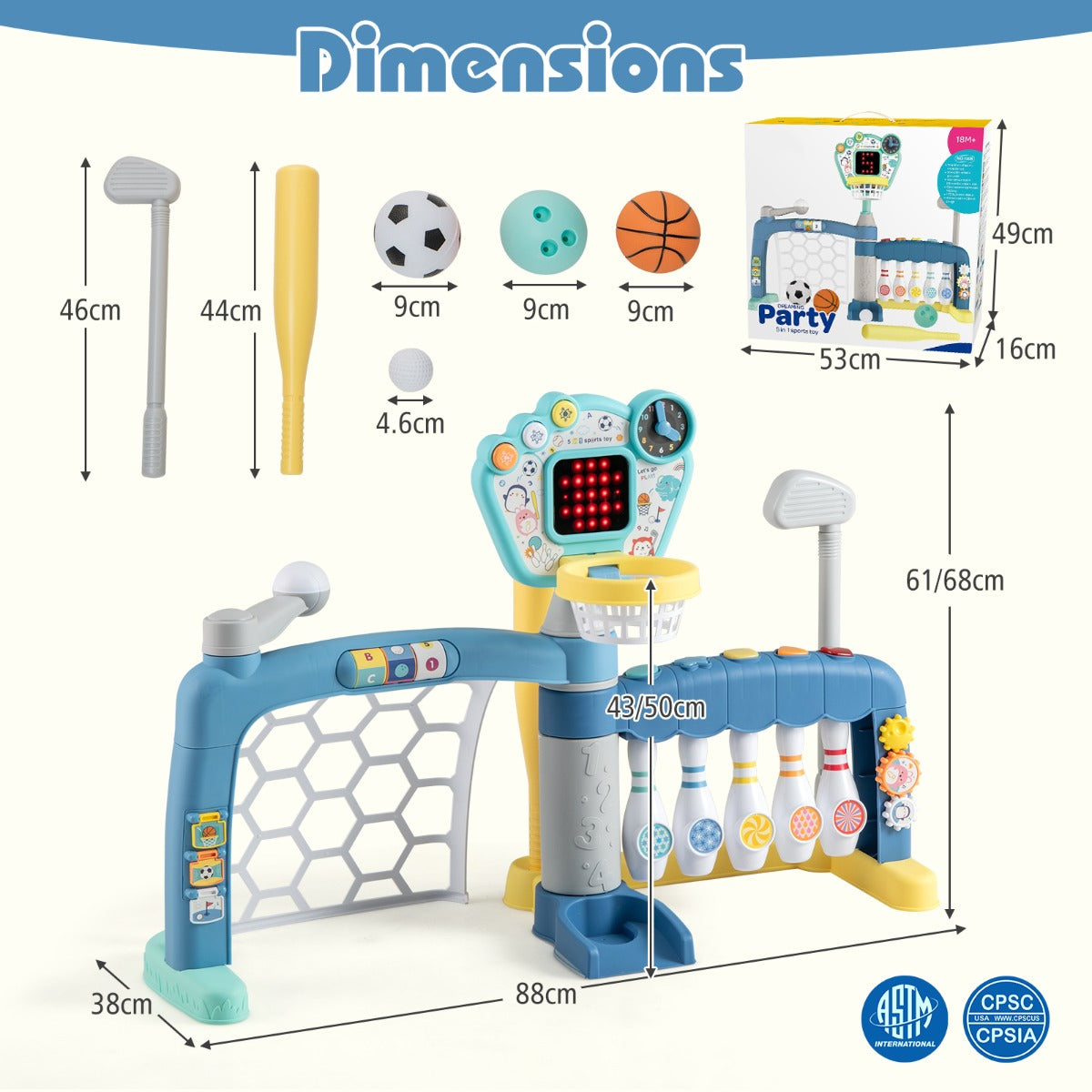 Livsk costway 5 in 1 basketbalringset geschikt voor kinderspeeltuinen 1 1