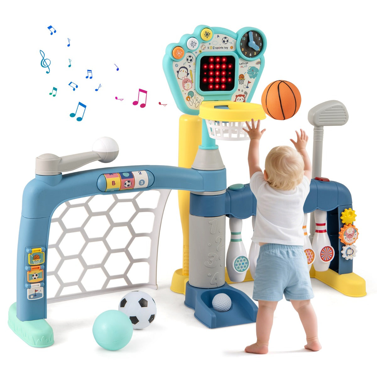 Livsk costway 5 in 1 basketbalringset geschikt voor kinderspeeltuinen