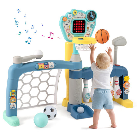 Livsk costway 5 in 1 basketbalringset geschikt voor kinderspeeltuinen