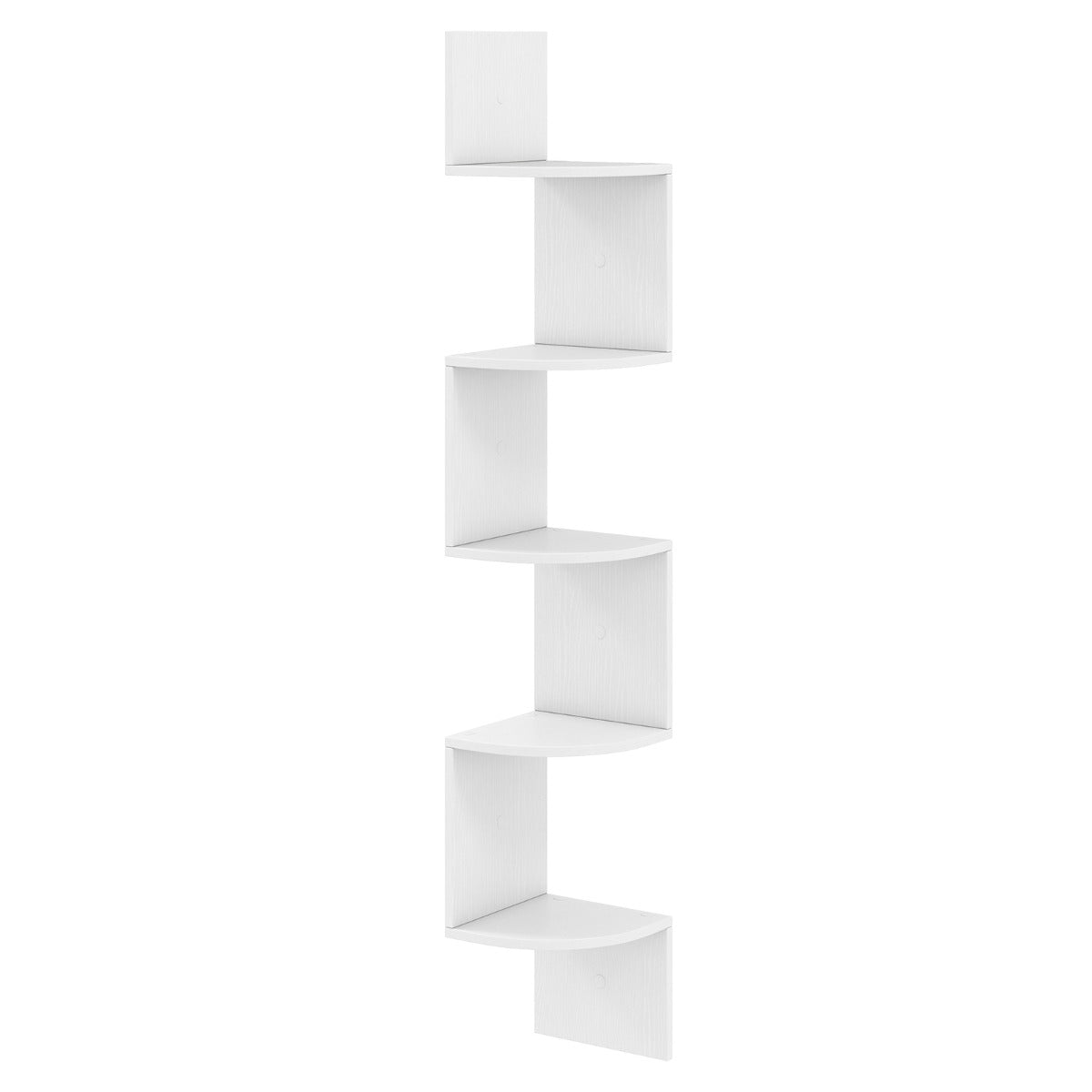 LIVSK Wandgemonteerd Zwevend Hoekrek - 5 - laags Opbergplank - Maximaal 35 kg - Inclusief Wandmontagekits - Elegant en