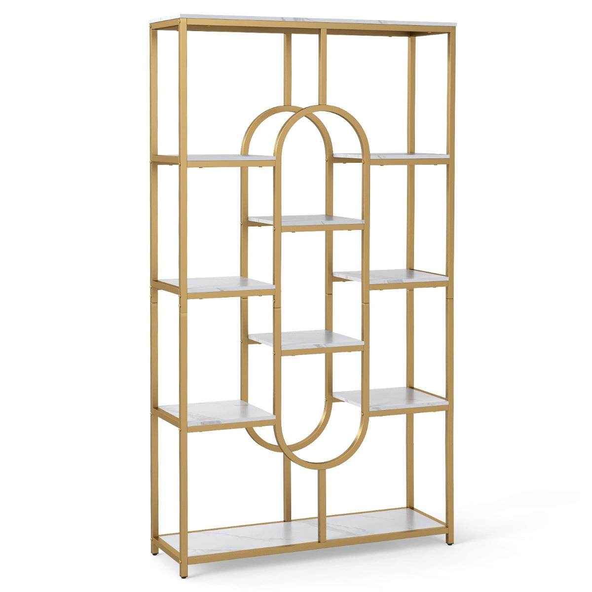 Livsk costway 5 laags rek industriele stijl rek open rek vrijstaande hoge displaykast wit 1 1