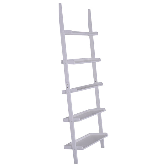 LIVSK Opbergrek Laddervormig - 5 Tiers met Stevige MDF - Diverse Breedtes voor Boeken en Decoratie - Wit