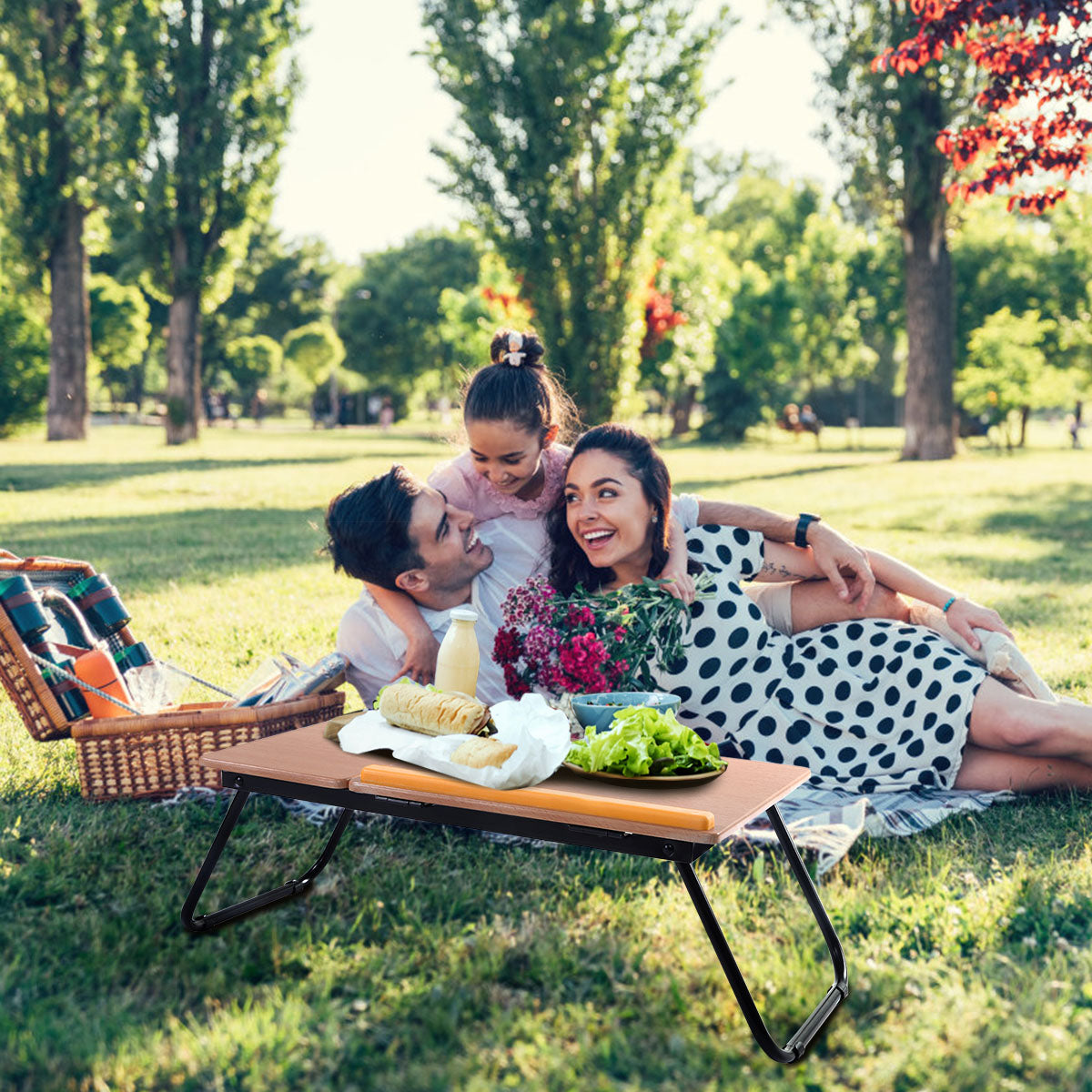 LIVSK Opvouwbare Bedtafel - Verstelbaar Werkoppervlak - Duurzaam MDF en Stabiel IJzeren Frame - 55 x 32 x 23 cm - Zwart