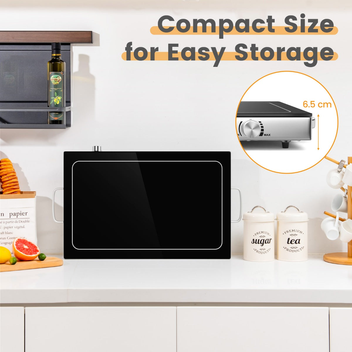 LIVSK Elektrische Buffetwarmer - 300 W met Temperatuurregeling 50-120 °C - Roestvrij Staal - 56 x 36 cm - Zilver + Zwart