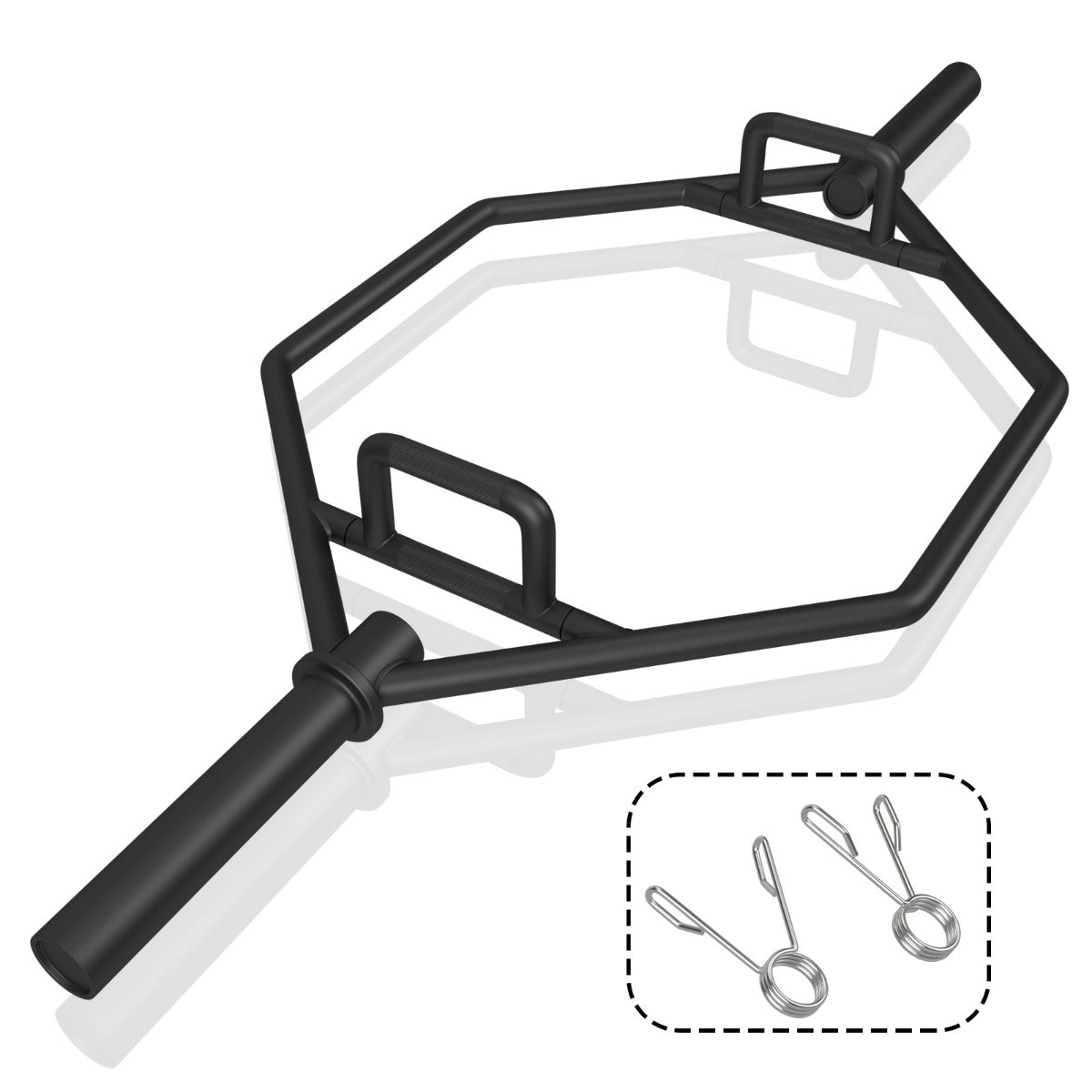 LIVSK Olympische Trap Bar - Ergonomisch Ontwerp - Draagvermogen 363 kg - Opvouwbaar - Voor Diverse Workouts - Zwart