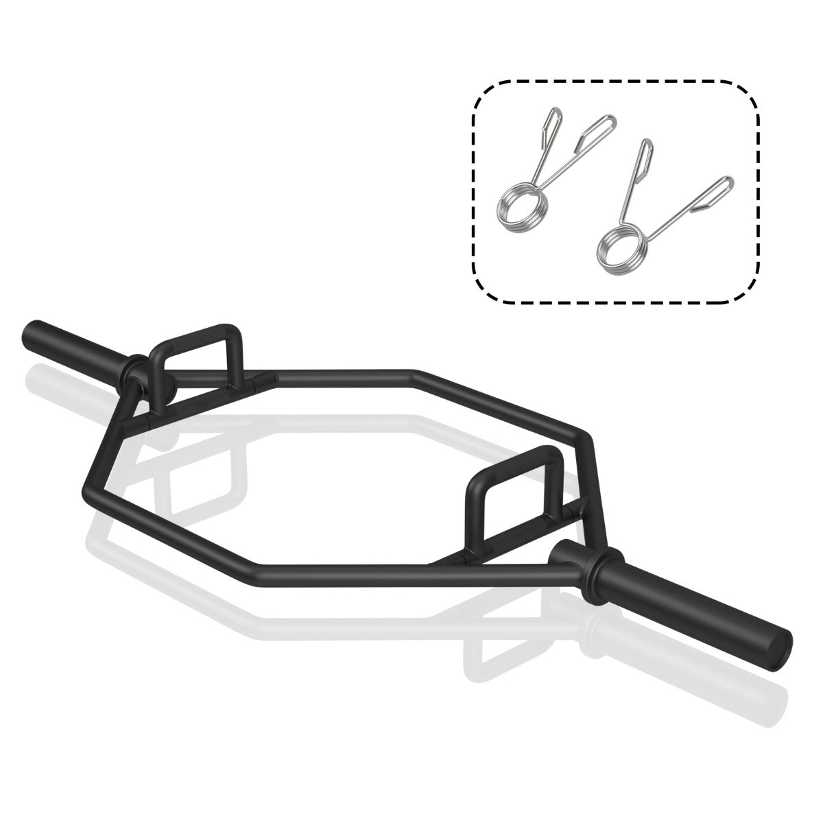 LIVSK Olympische Trap Bar - Ergonomisch Ontwerp - Draagvermogen 363 kg - Opvouwbaar - Voor Diverse Workouts - Zwart
