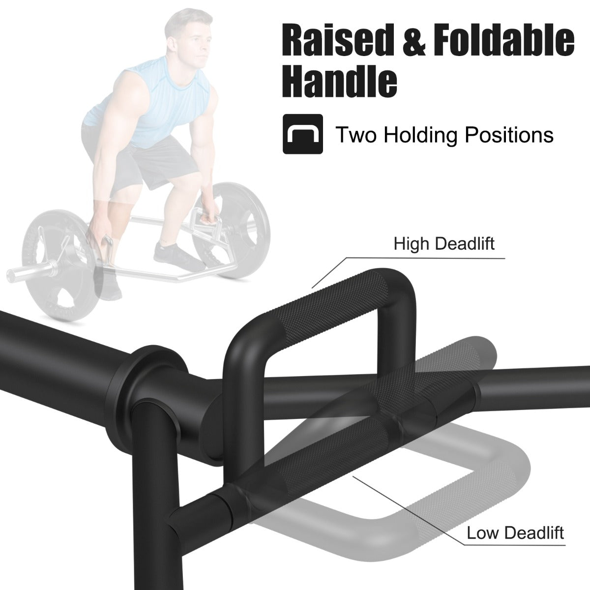 LIVSK Olympische Trap Bar - Ergonomisch Ontwerp - Draagvermogen 363 kg - Opvouwbaar - Voor Diverse Workouts - Zwart