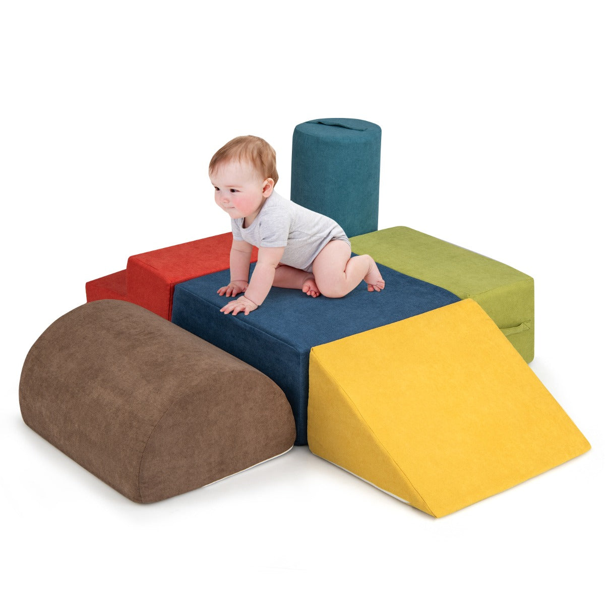 LIVSK Klim- en Kruipspeelset - 6-delige Modulaire Set - Hoge Dichtheid Schuim - Veilig en Comfortabel - Educatief Speelgoed -