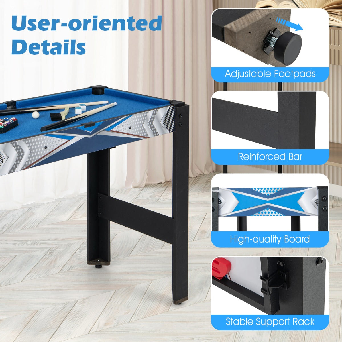 LIVSK 6-in-1 multigametafel - Biljart, tafeltennis, hockey, bowling, shuffleboard, basketbal - Ruimtebesparend - Multicolour