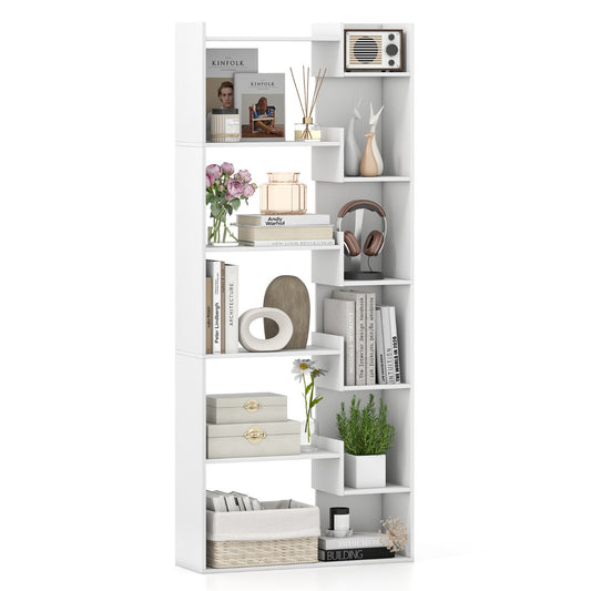 LIVSK Boekenplank 6-laags met Kantelbeveiligingen - Stevige Constructie - Elegant Design - 69 x 22 x 163 cm - Wit